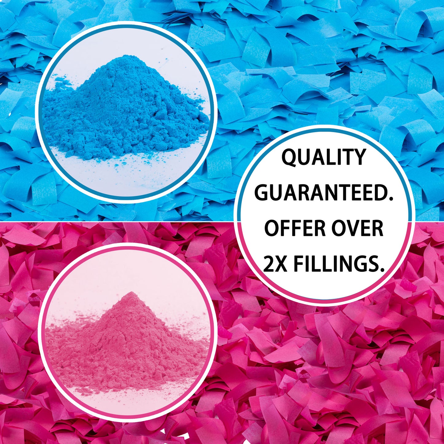 HICONFETTI ™ Gender Reveal Baby Shower Confetti Powder Cannon 4-Pack