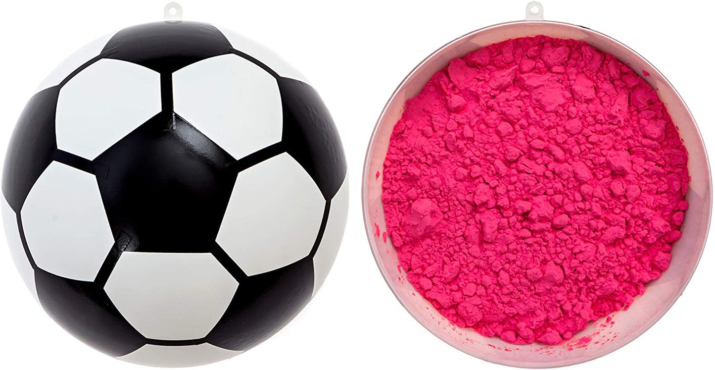 Gender Reveal Soccer Ball with Powder | Exploding Soccer Balls Kit | Includes Pink and Blue Color Packs + Soccer Ball Shell