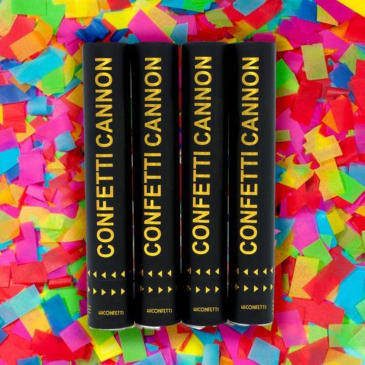 HICONFETTI ™ 4 Pack Multicolor Confetti Cannons