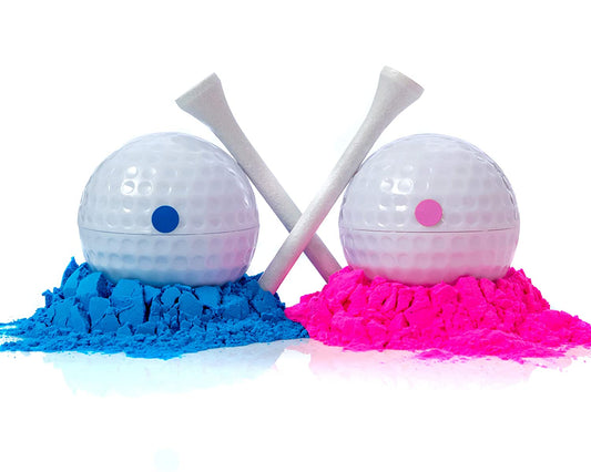 Gender Reveal Golf Balls - Pink and Blue Set for Boy or Girl Sex Reveal Party (1 Pink Ball and 1 Blue Ball)