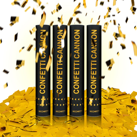 HICONFETTI ™ 4 Pack Gold Confetti Cannons Party Supplies